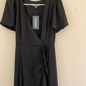 Modcloth Black Wrap Midi Dress